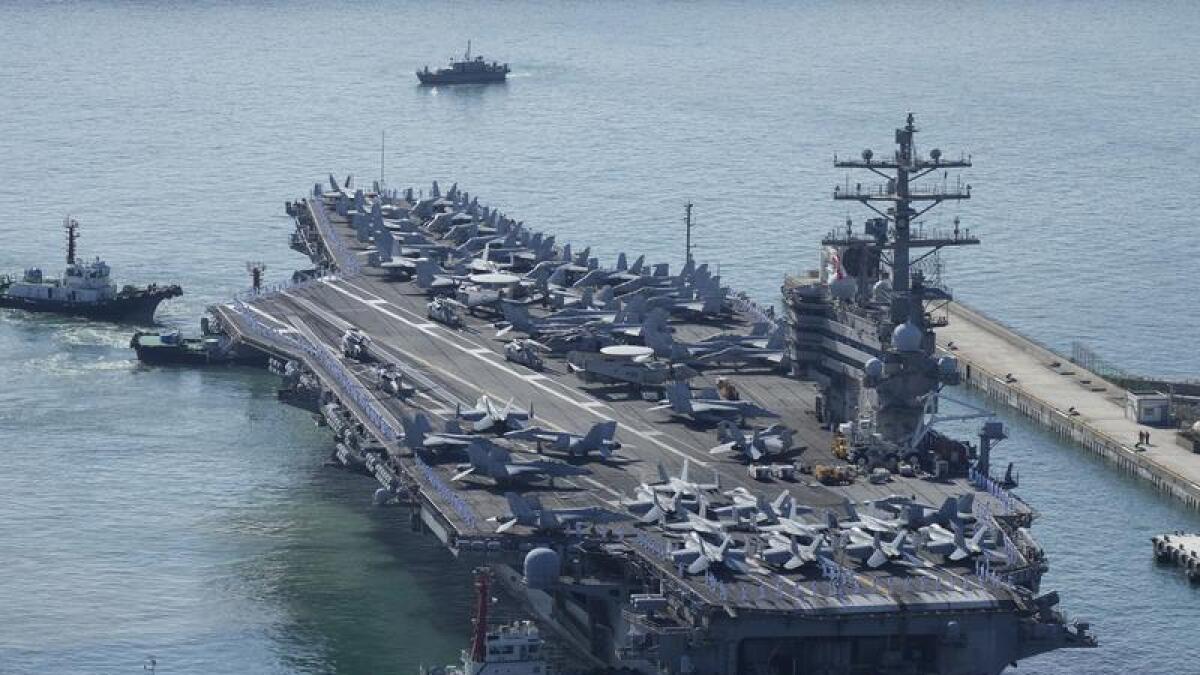 The US aircraft carrier USS Ronald Reagan.
