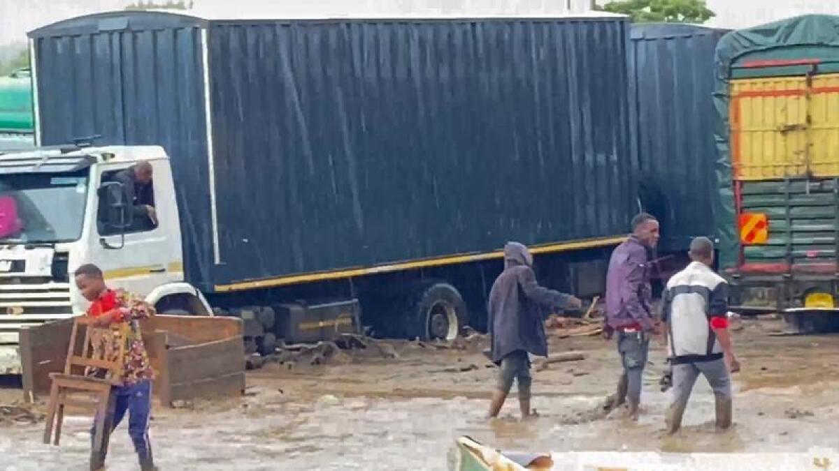 Flooded streets in the town of Katesh in Tanzania