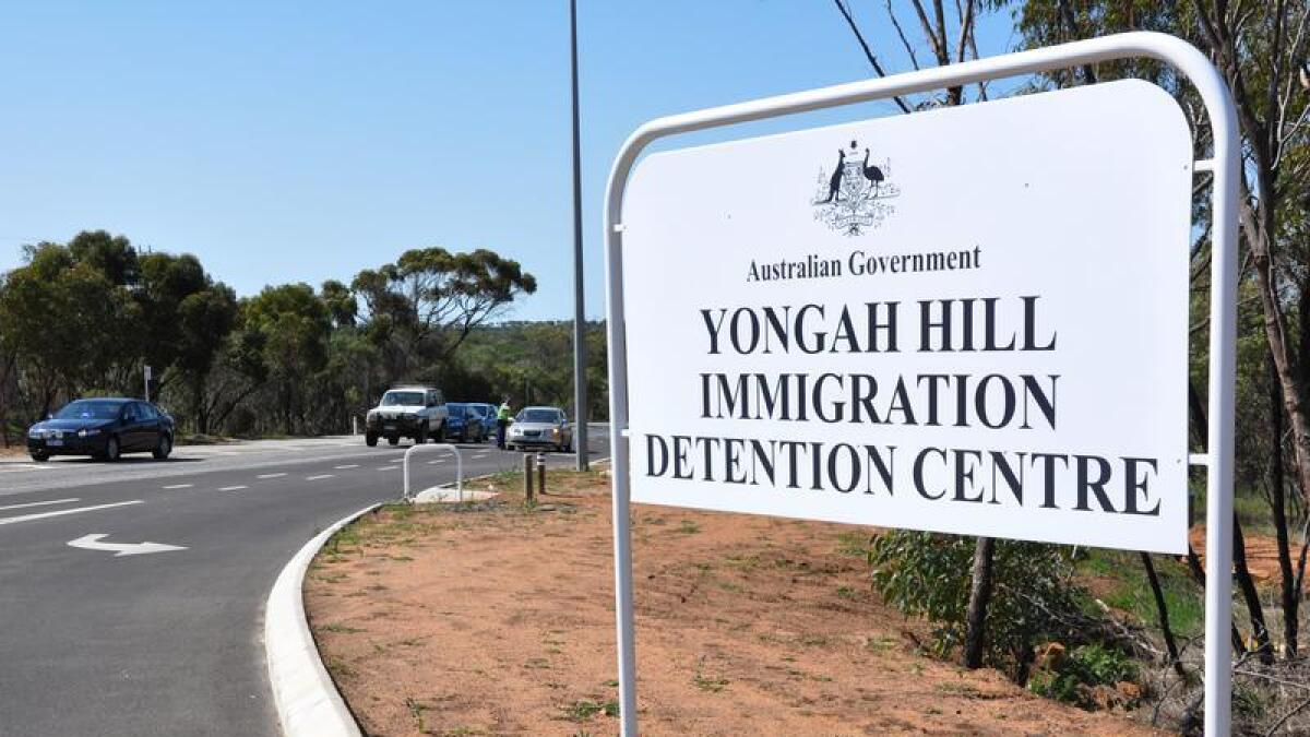 The entrance to Yongah Hill Immigration Detention Centre