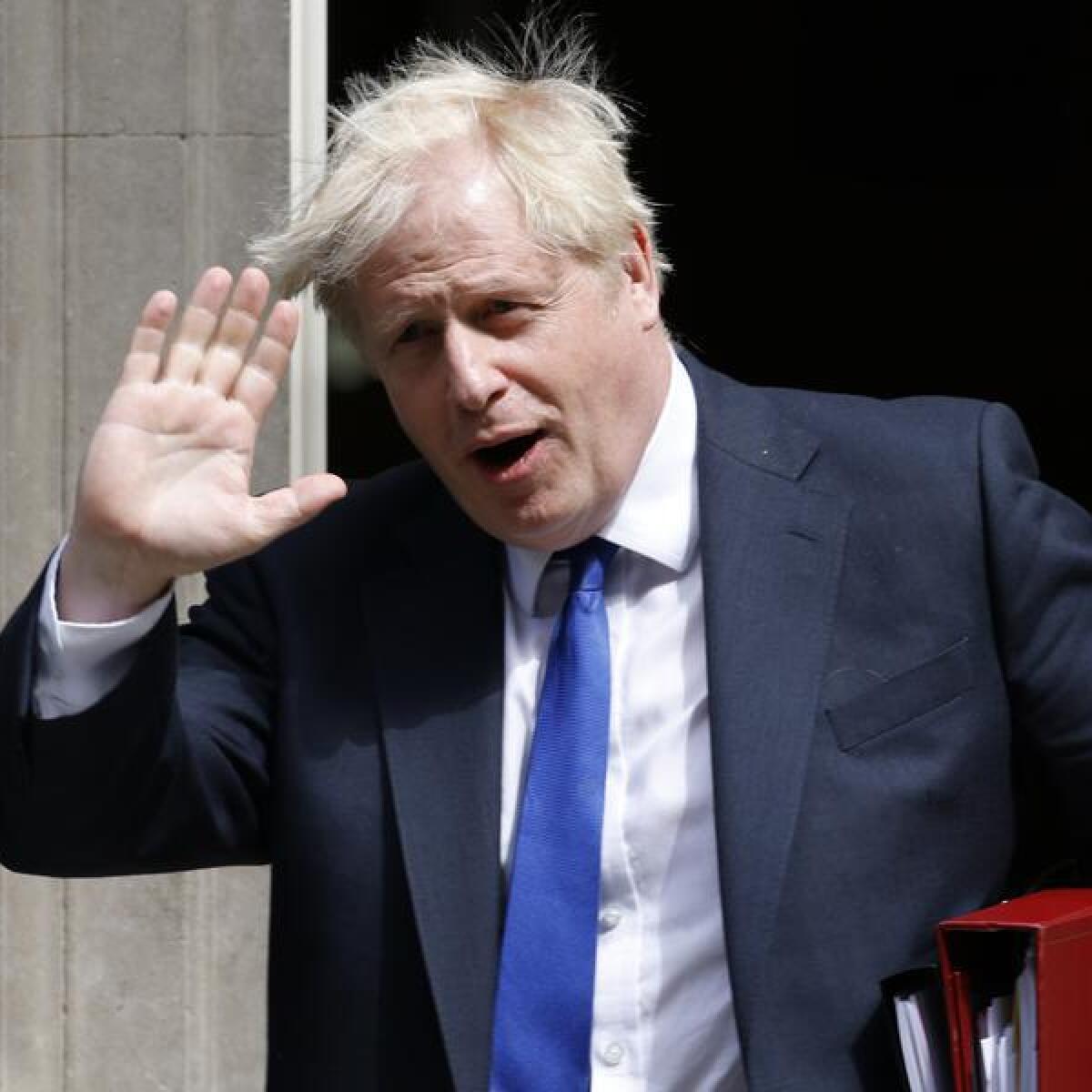 British Prime Minister Boris Johnson leaves 10 Downing Street.