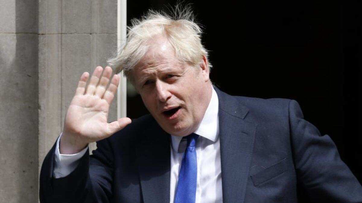 British Prime Minister Boris Johnson leaves 10 Downing Street.