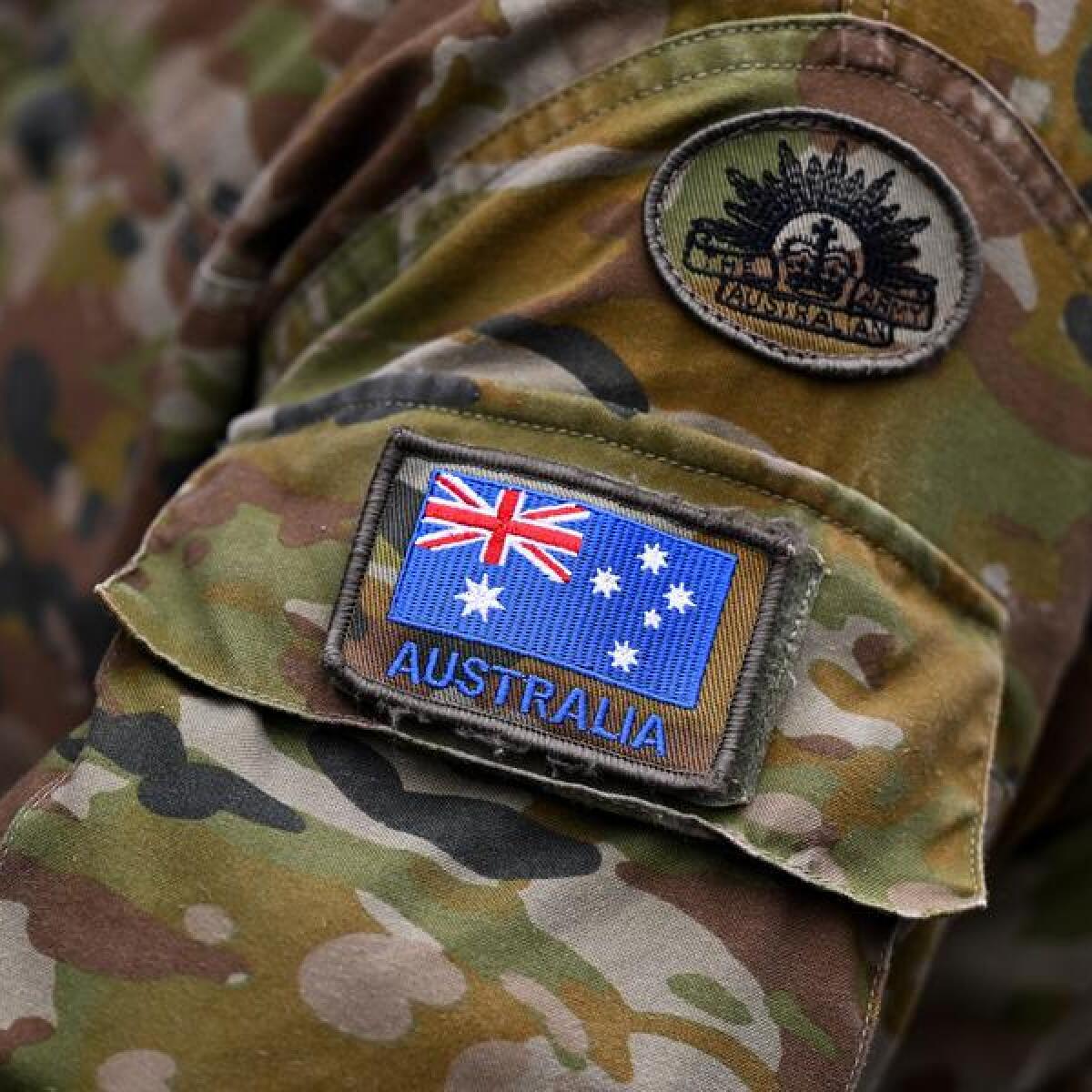 An Australian flag pictured on an ADF uniform