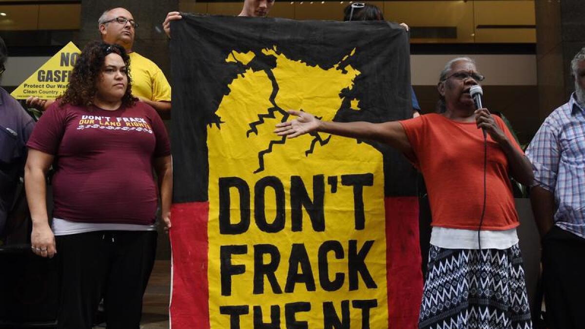 Anti-fracking protest in Sydney, 2017 (file image)
