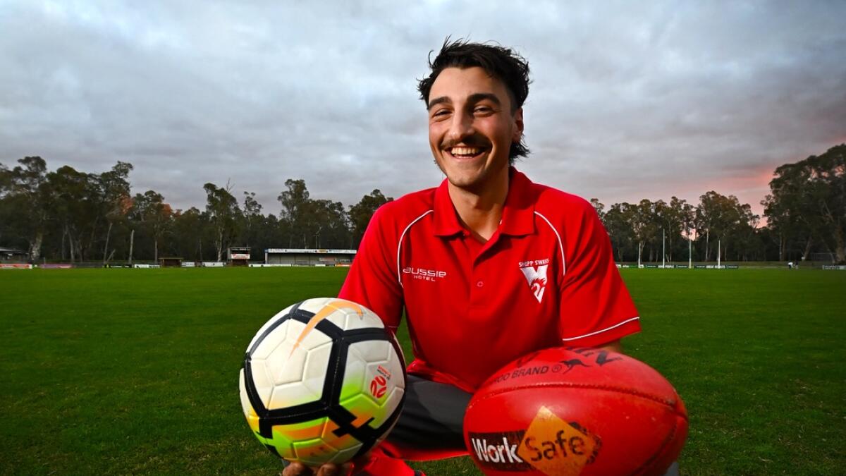 Ben Gilberto is a senior footballer for Shepparton Swans, who switched codes from soccer.