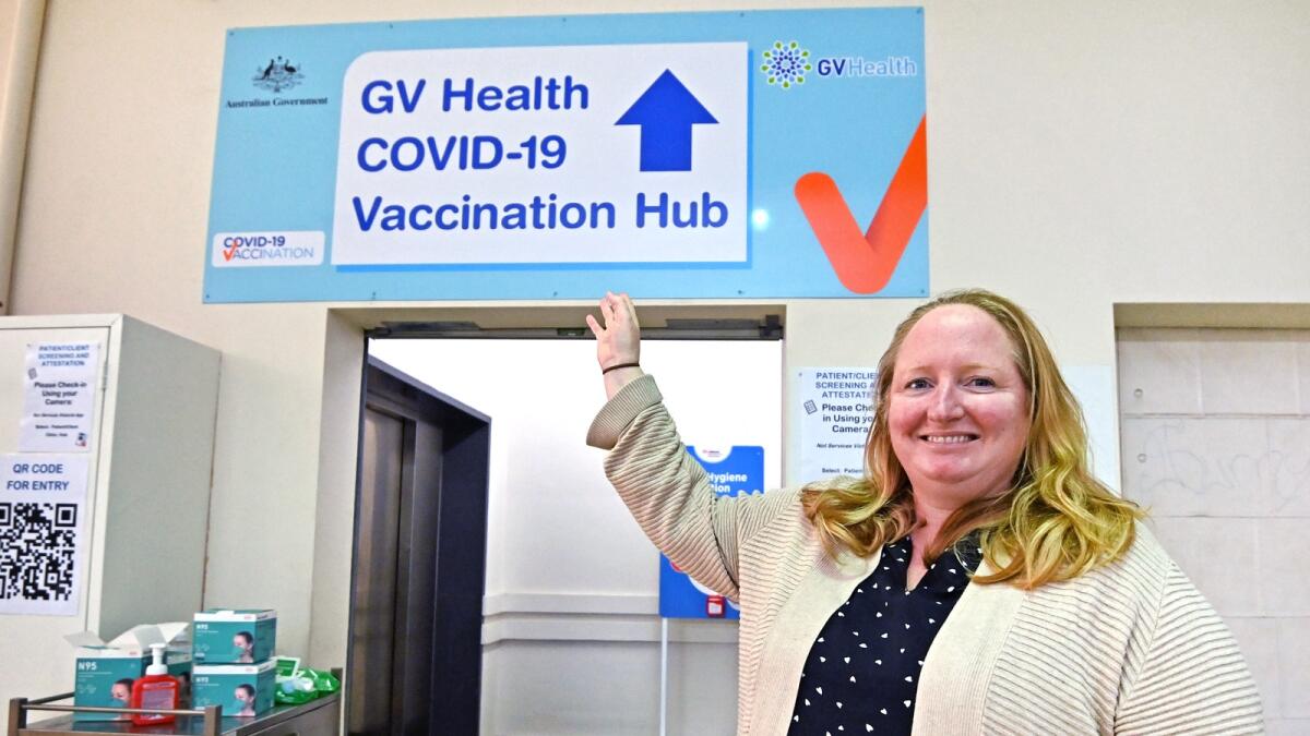 GV Health’s Melissa Jackson at the new vax hub.
