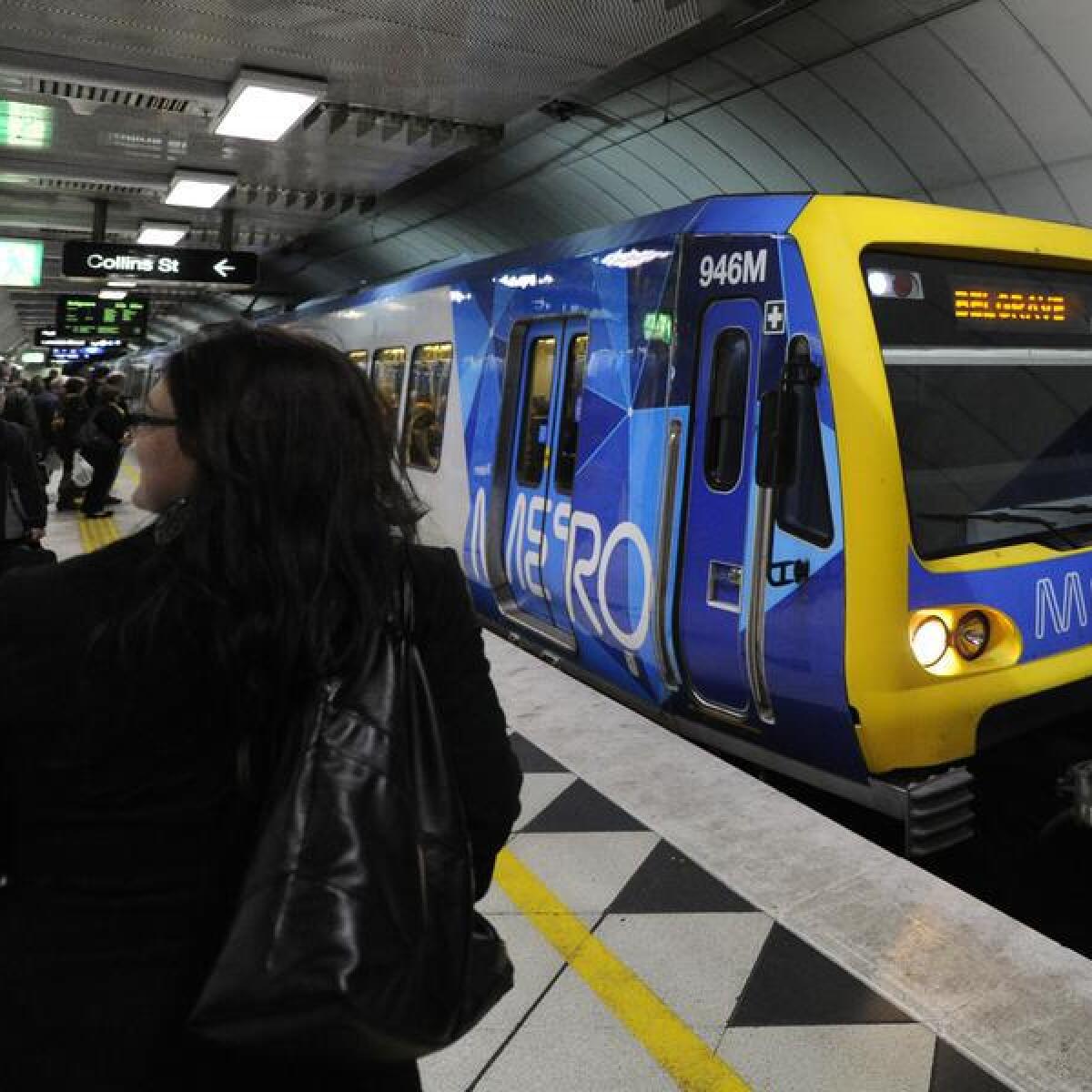 A Metro train approaches Melbourne's Parliament station (file)