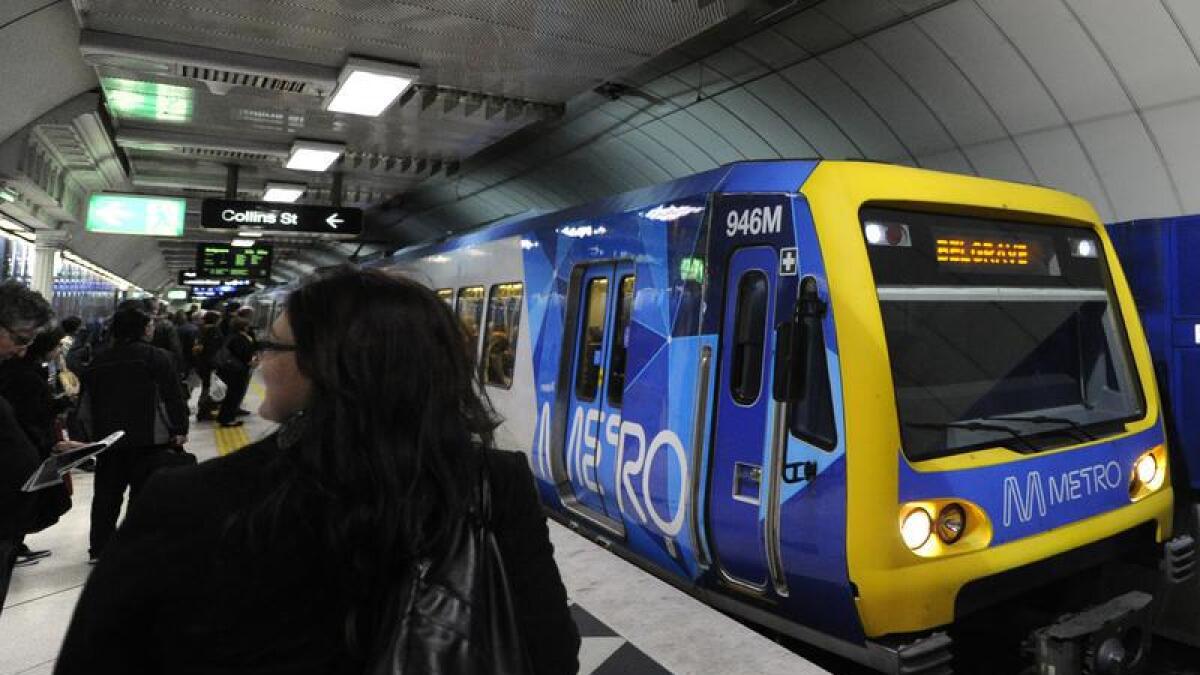 A Metro train approaches Melbourne's Parliament station (file)