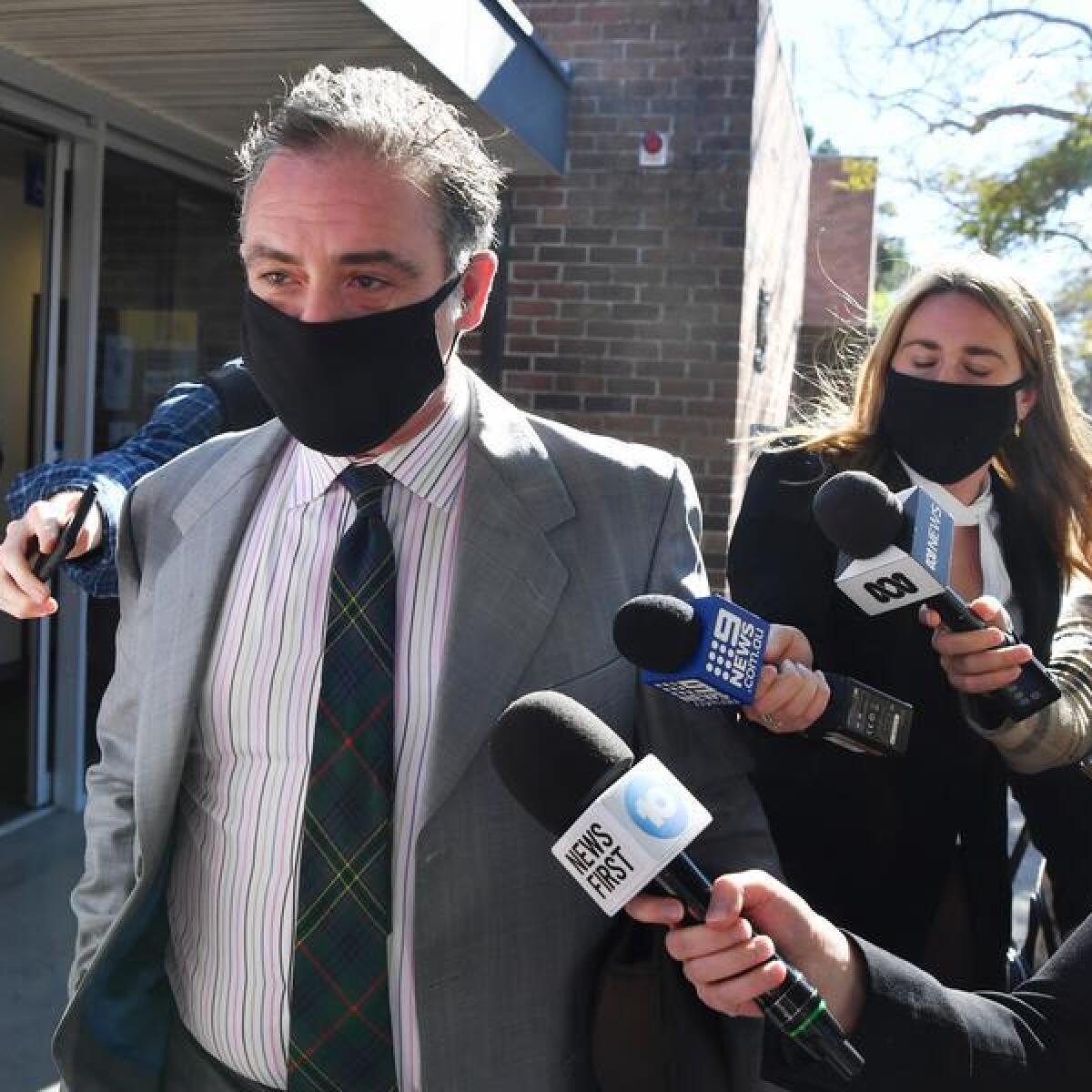 Andrew O'Keefe leaving a Sydney court in June, 2021