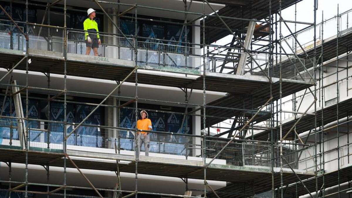 Workers at a construction site in Canberra