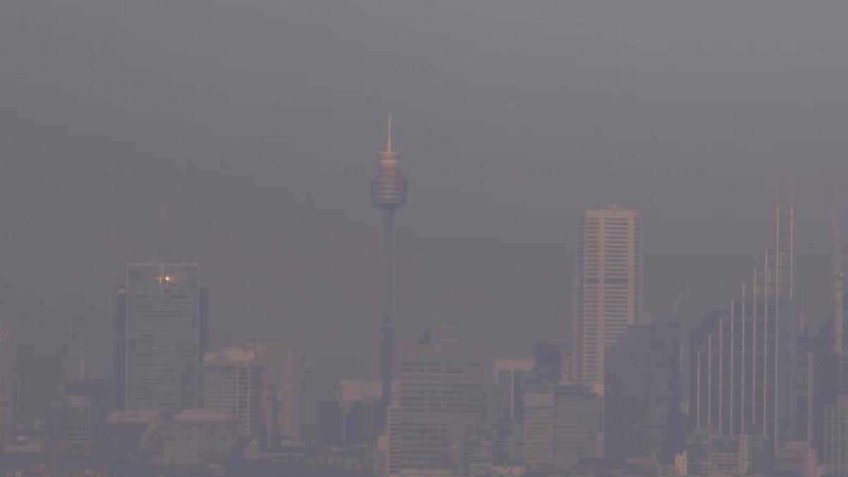 A smoke haze over Sydney