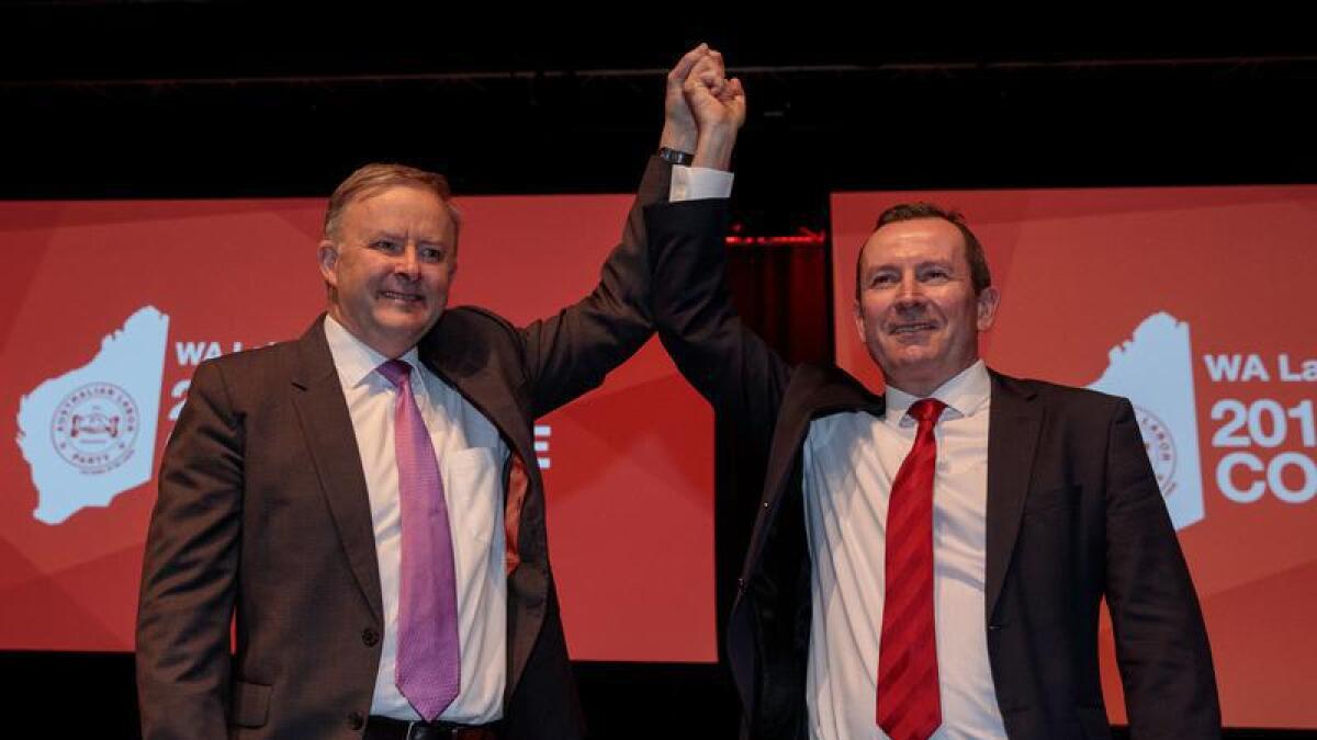 A file photo of Anthony Albanese and Mark McGowan