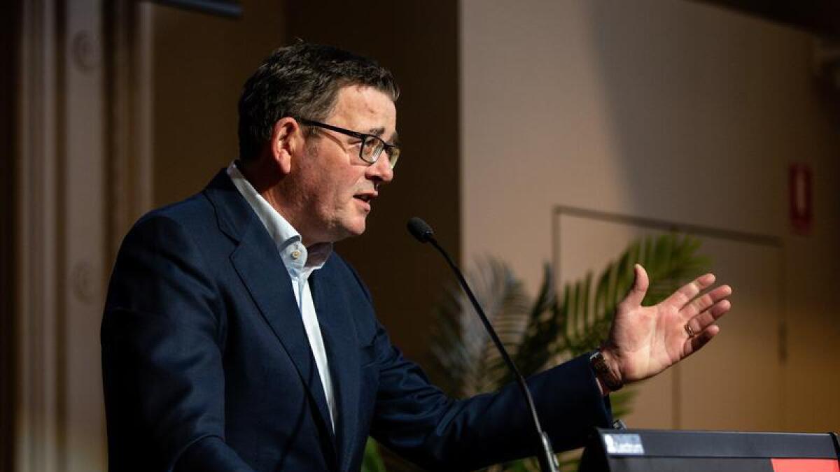 Victorian Premier Daniel Andrews speaks at the State Library Victoria.