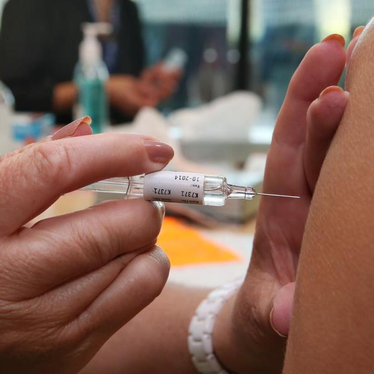 A flu vaccination at the Royal Children's Hospital in Melbourne