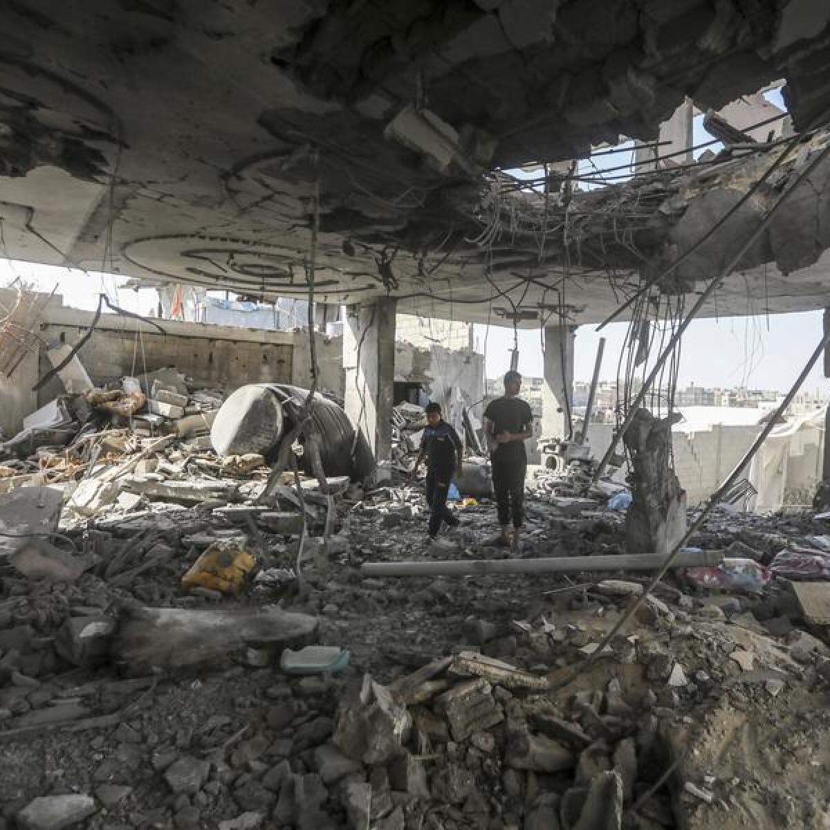 Aftermath of Israeli strike in Rafah