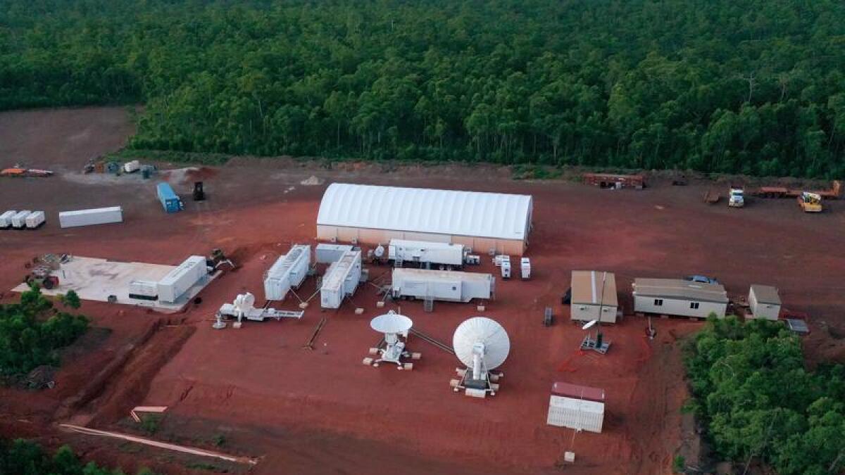 Aerial view of Arnhem Space Centre in the Northern Territory