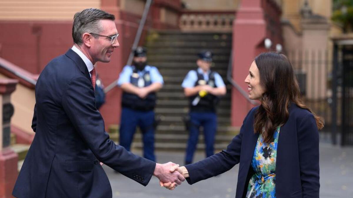 NSW Premier Dominic Perrottet and NZ Prime Minister Jacinda Ardern