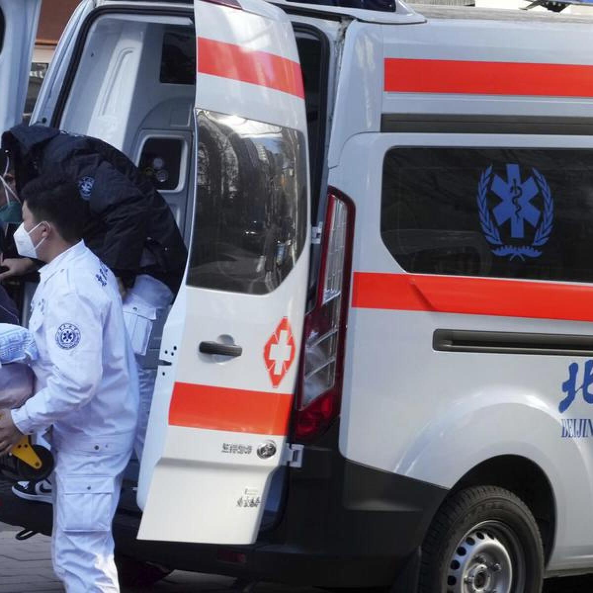 A file photo of an ambulance in China 