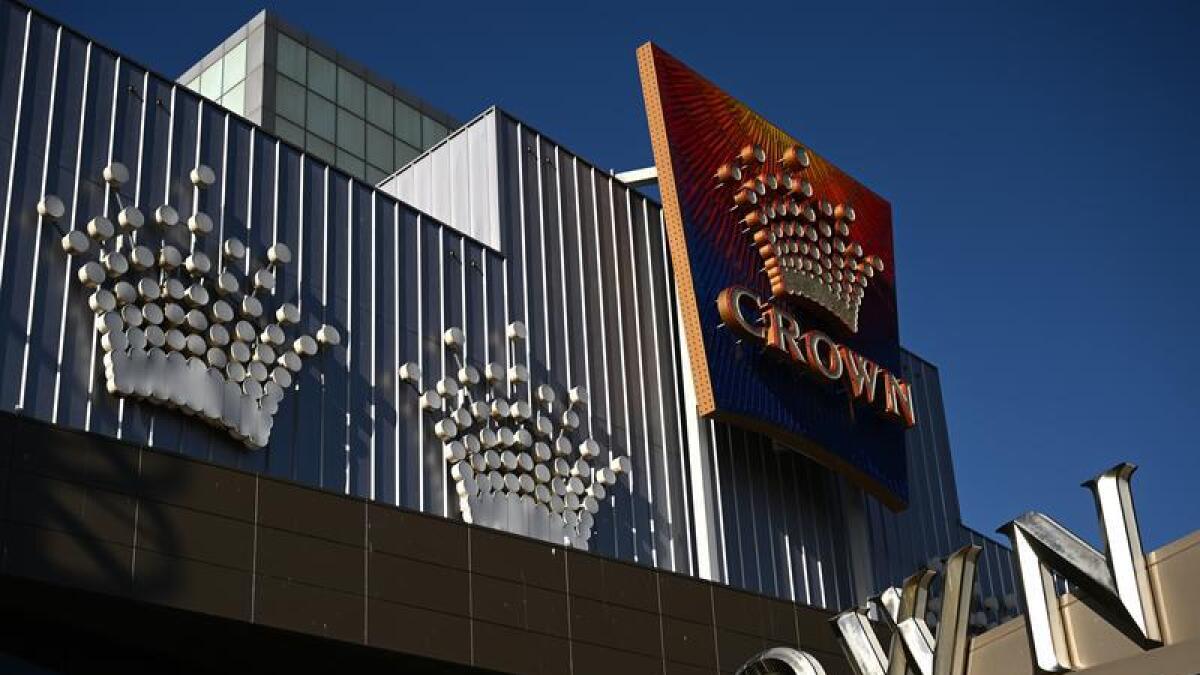 Exterior of Crown casino in Melbourne.