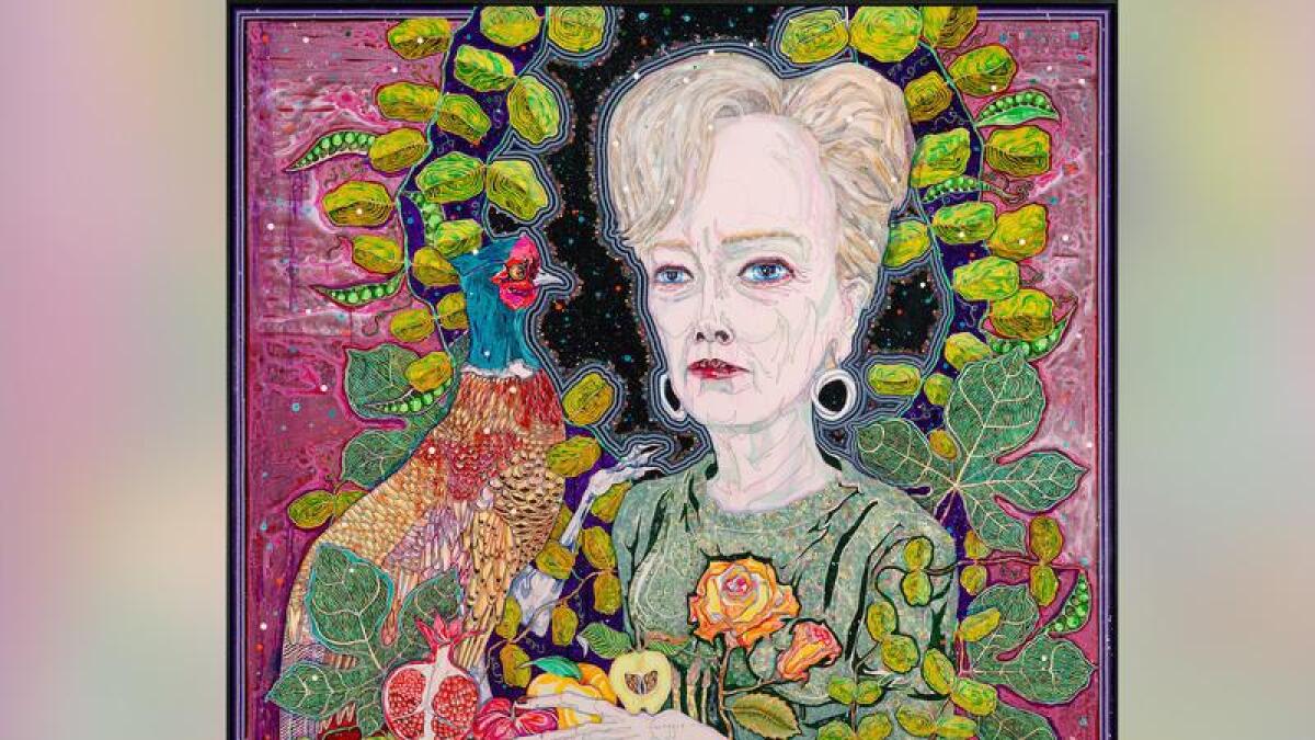 The portrait of chef Maggie Beer by artist Del Kathryn Barton.