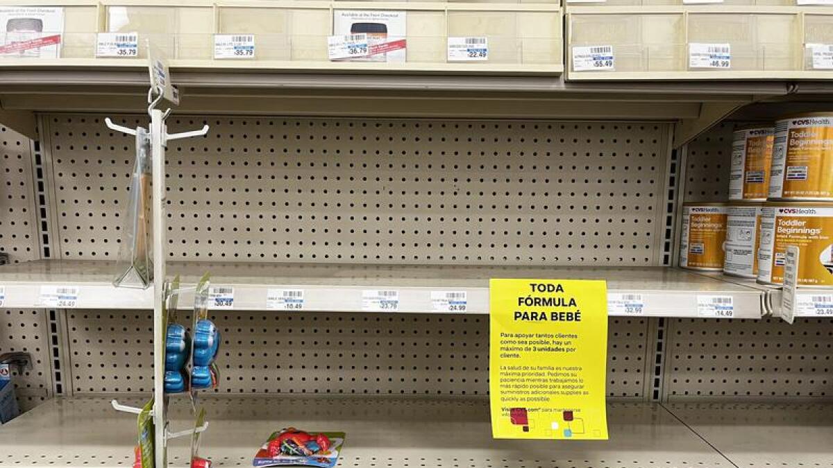 Empty shelves in the US
