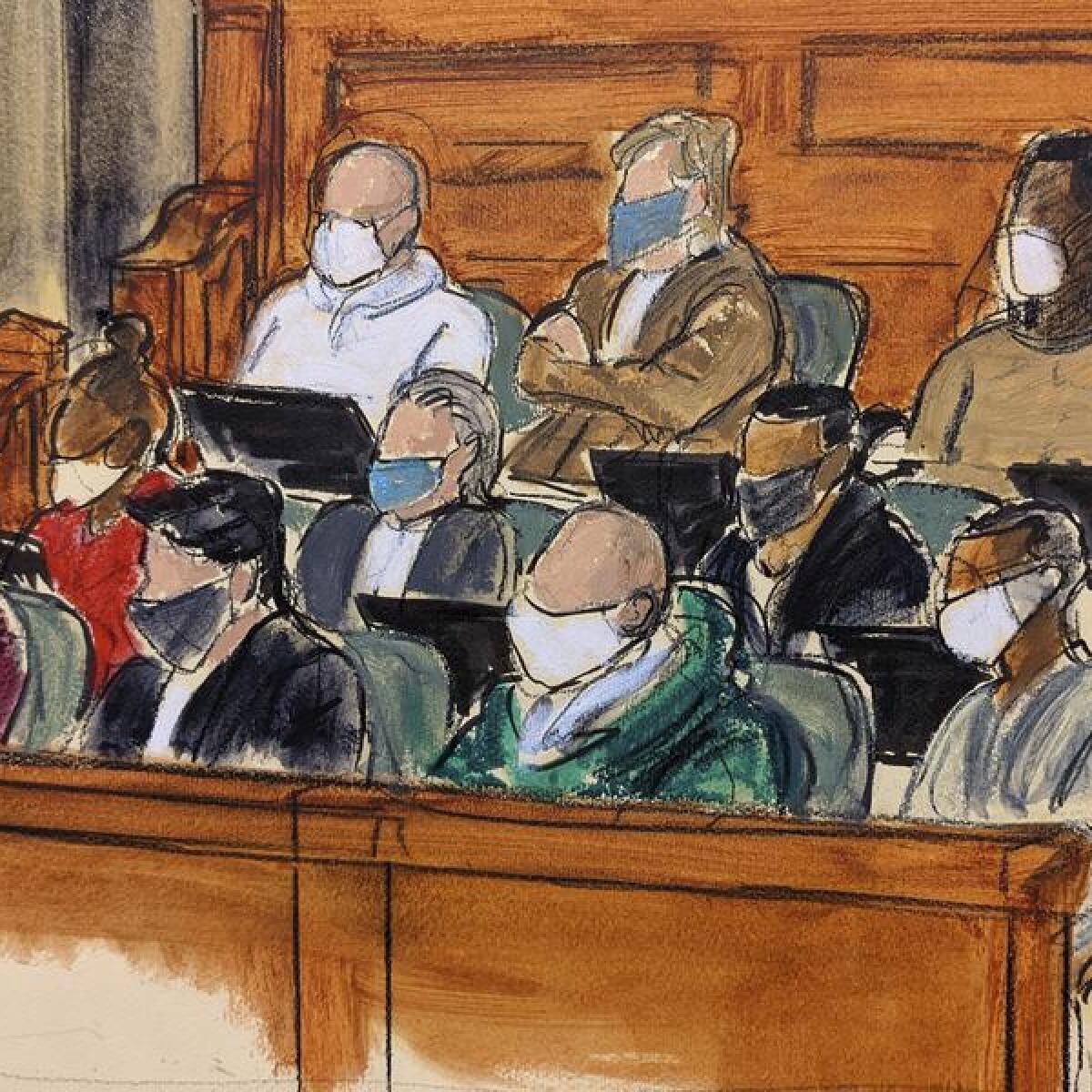 The jury in the trial of Ghislaine Maxwell.