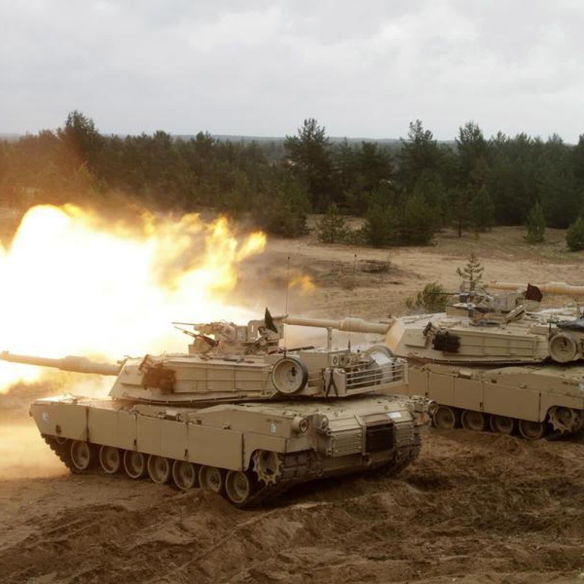 US Army Abrams tanks (file image)
