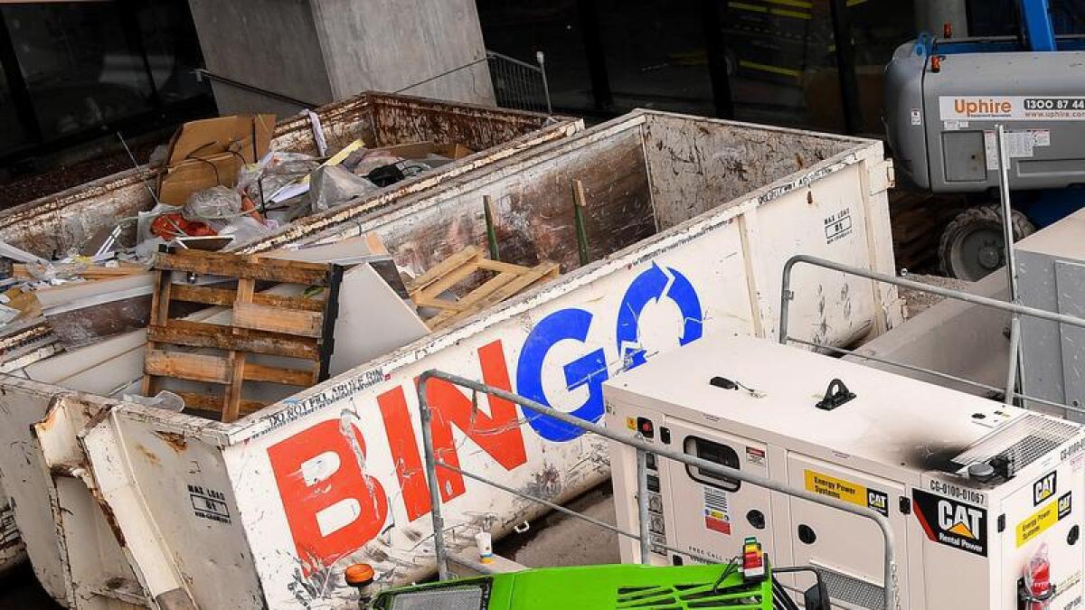 Bingo skips at construction site (file image)