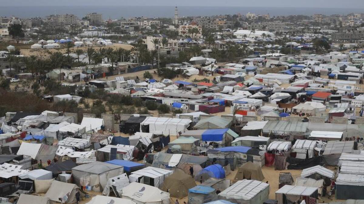 A file photo of tents in Rafah 