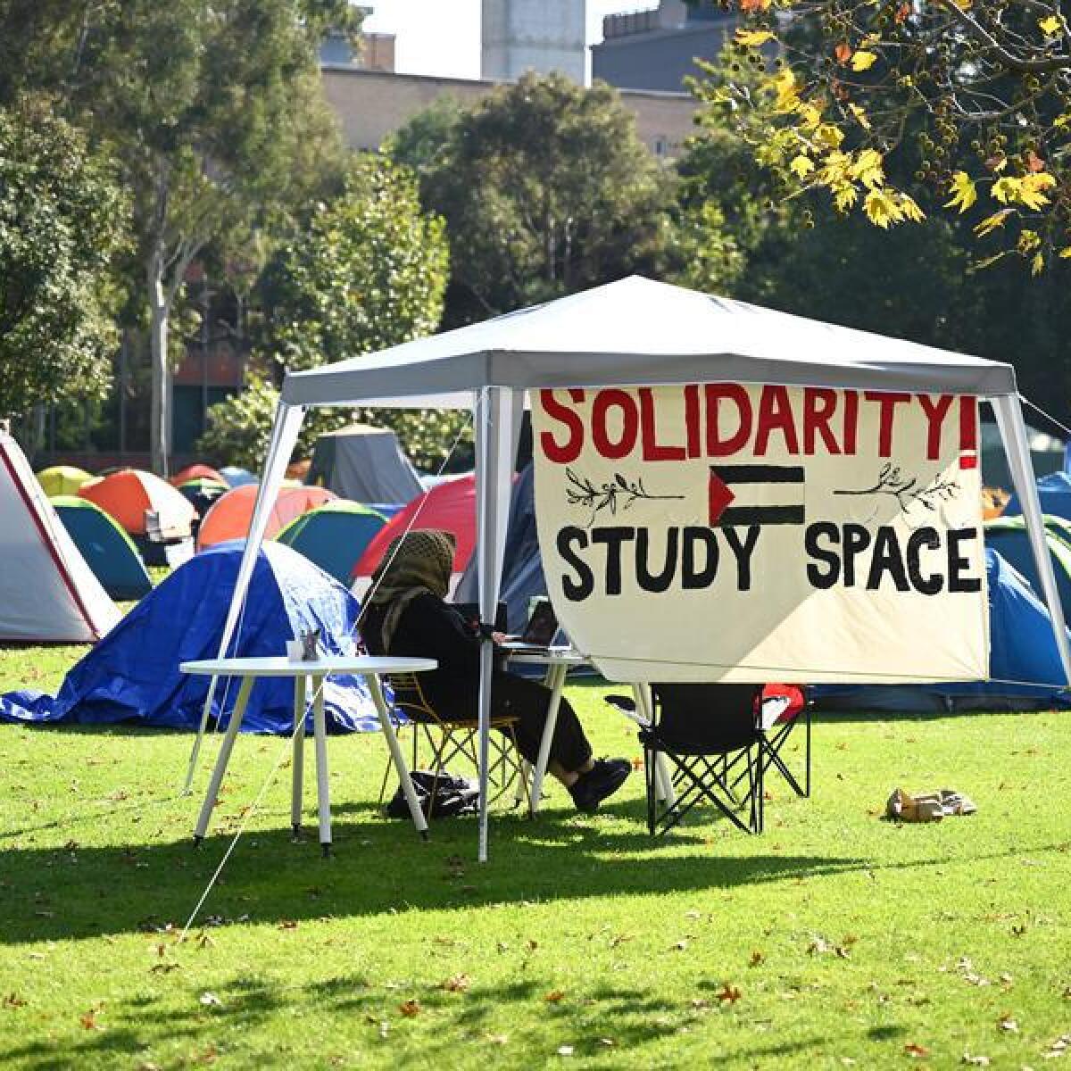 Pro-Palestine encampment at the University of Melbourne