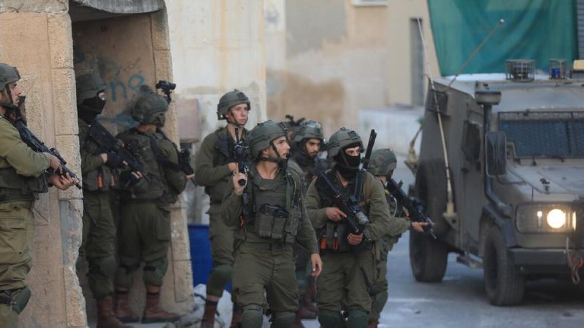 Israeli soldiers n an operation near Jenin.