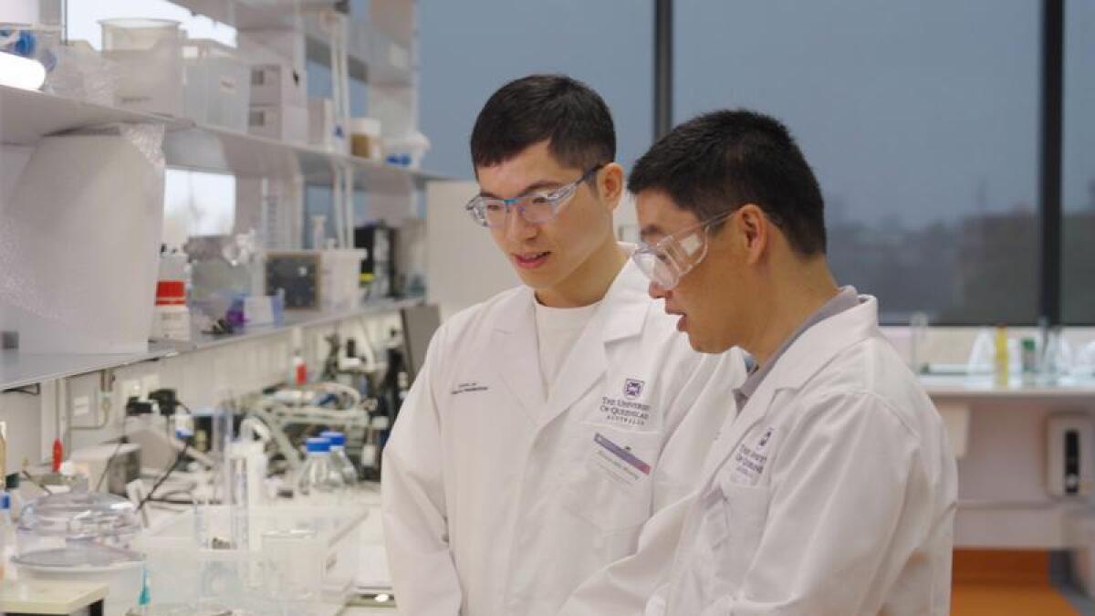 Dr Zhuyuan Wang and Professor Xiang Zhang with their nanogenerator