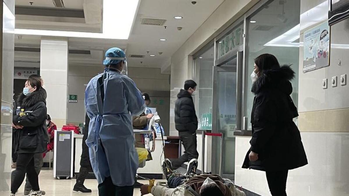 Emergency ward at Langfang No. 4 People's Hospital in northern China.