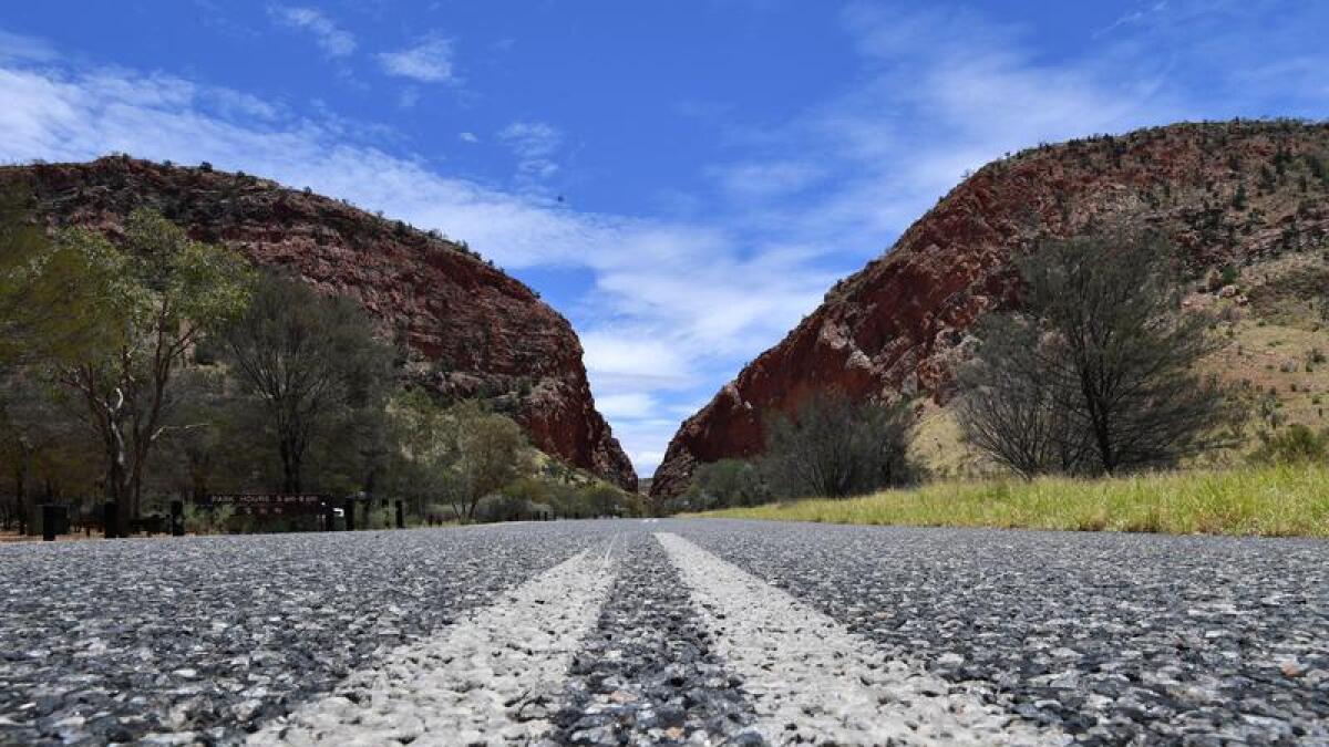 A file photo of a Northern Territory road near Simpsons Gap