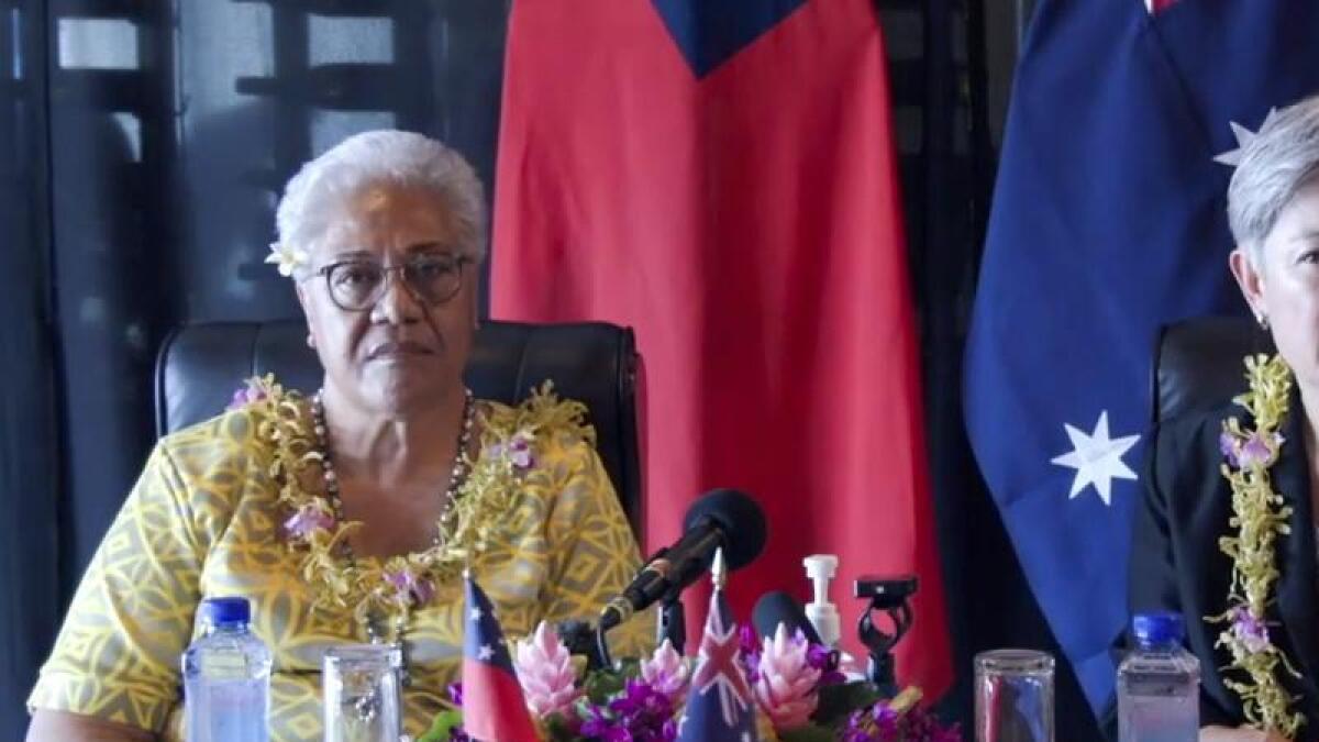 Senator Penny Wong with Samoa's Prime Minister Fiame Naomi Mata’afa
