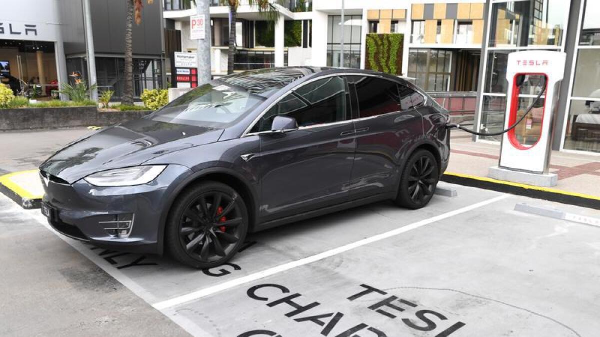 Tesla electric vehicle charges in Brisbane