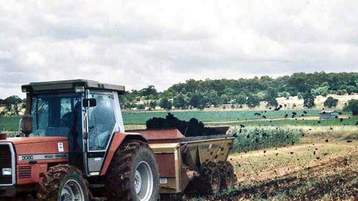 A tractor on a farm