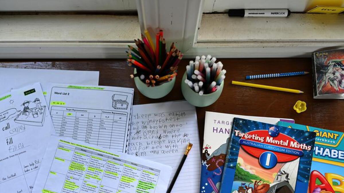 Home school resources for a NSW primary student (file image)