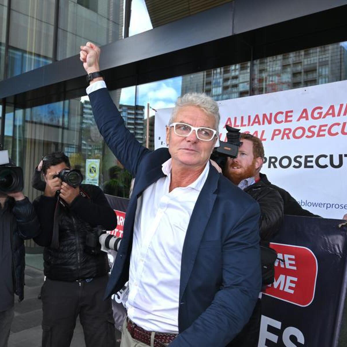 Whistleblower David McBride arrives for sentencing