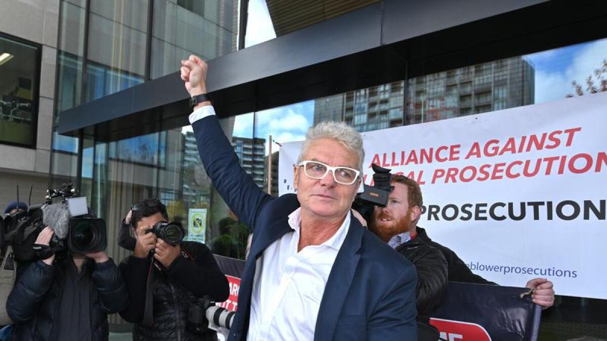 Whistleblower David McBride arrives for sentencing
