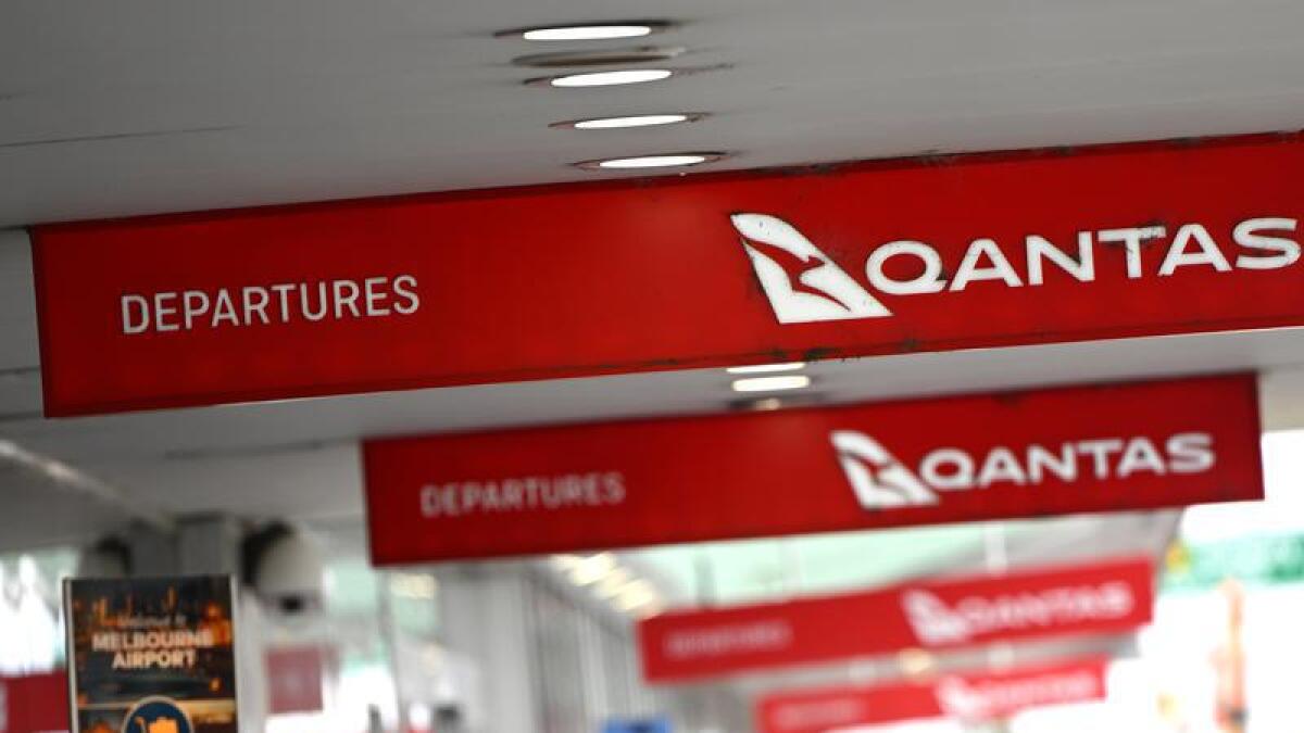 Qantas signage at Melbourne Airport
