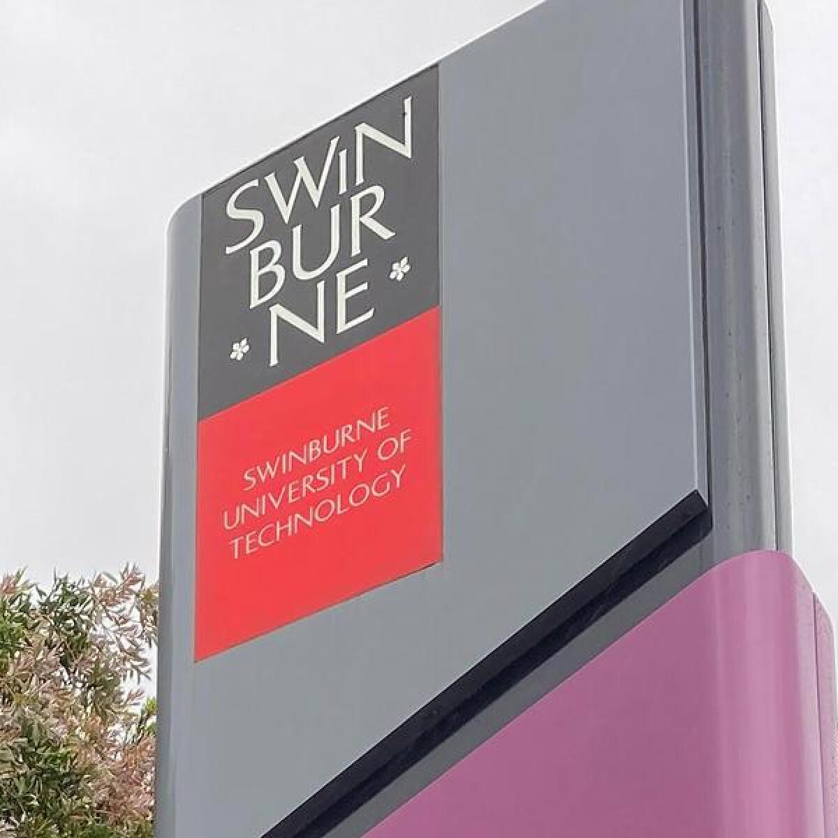 A sign at Swinburne University in Melbourne