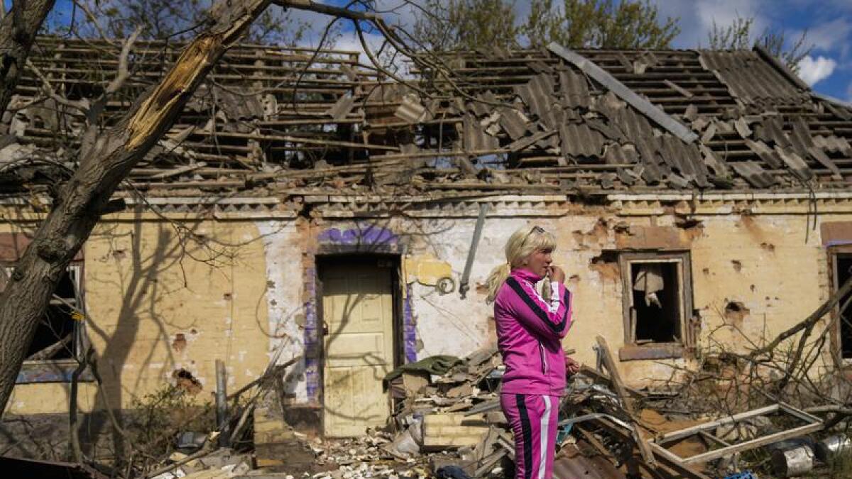 Iryna Martsyniuk, 50, in Velyka Kostromka village, Ukraine