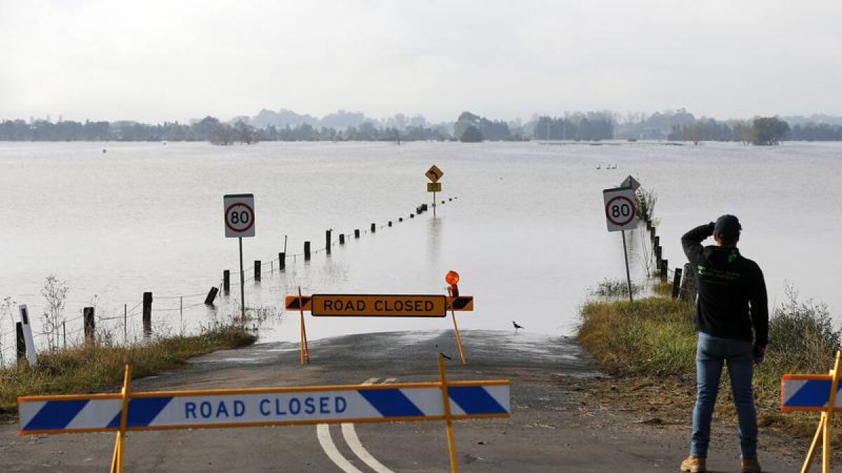 Floodwaters in the Hunter valley