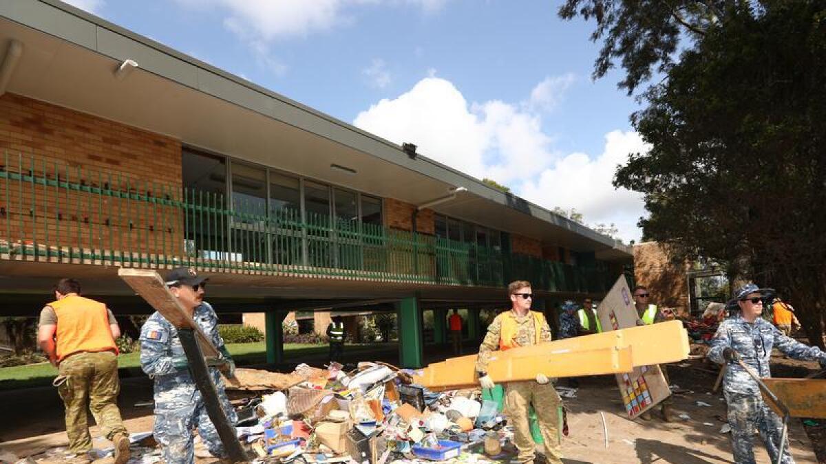 Defence personnel clean up South Lismore Public School (file image)