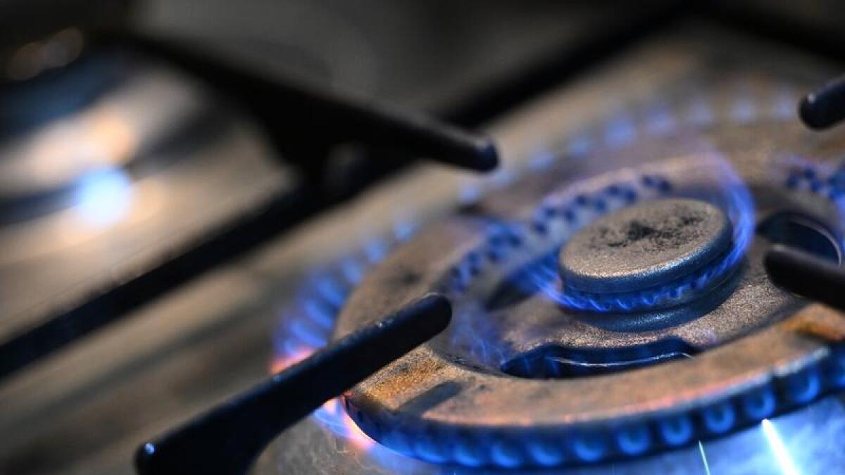 A kitchen gas stove burner