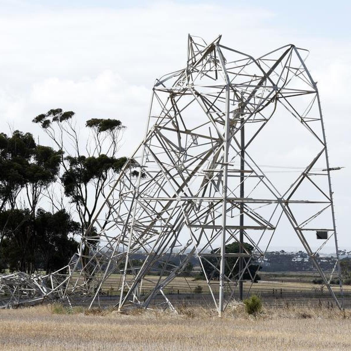 A file photo of damaged electricity infrastructure