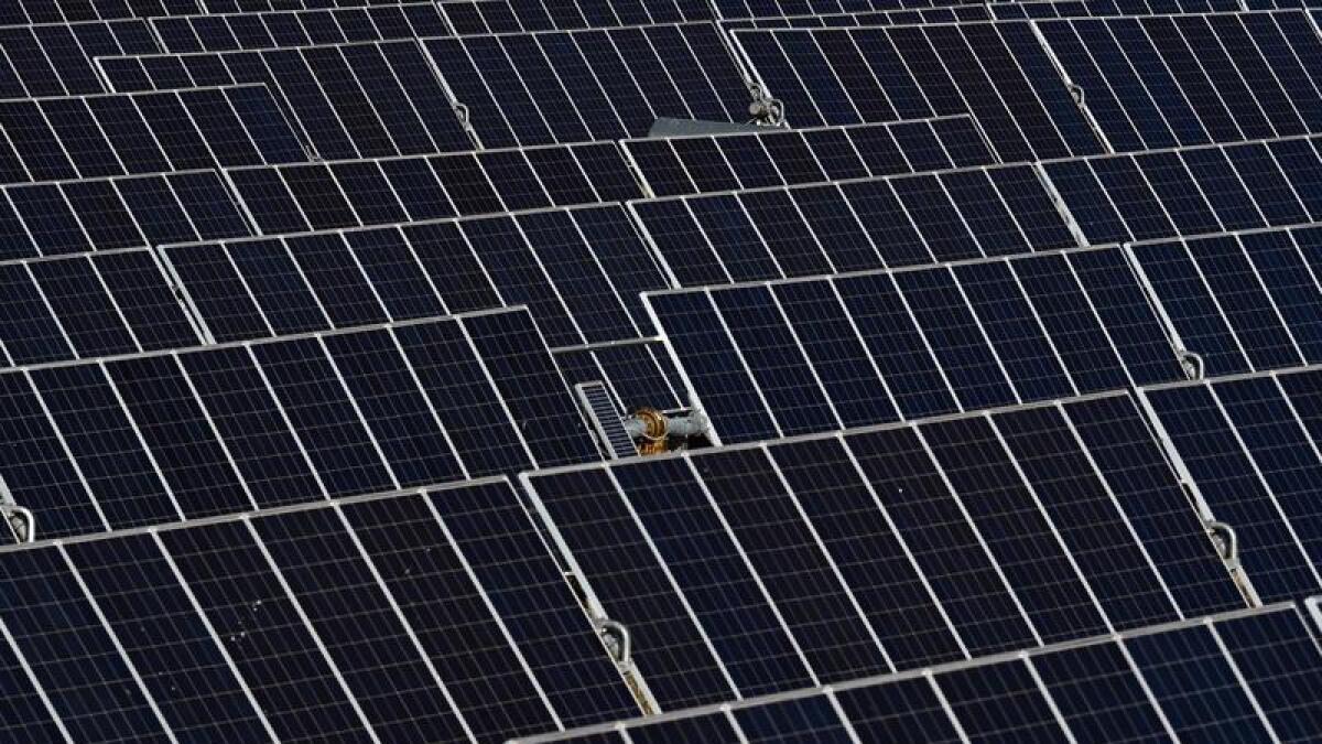 Solar panels at a solar farm on near Canberra