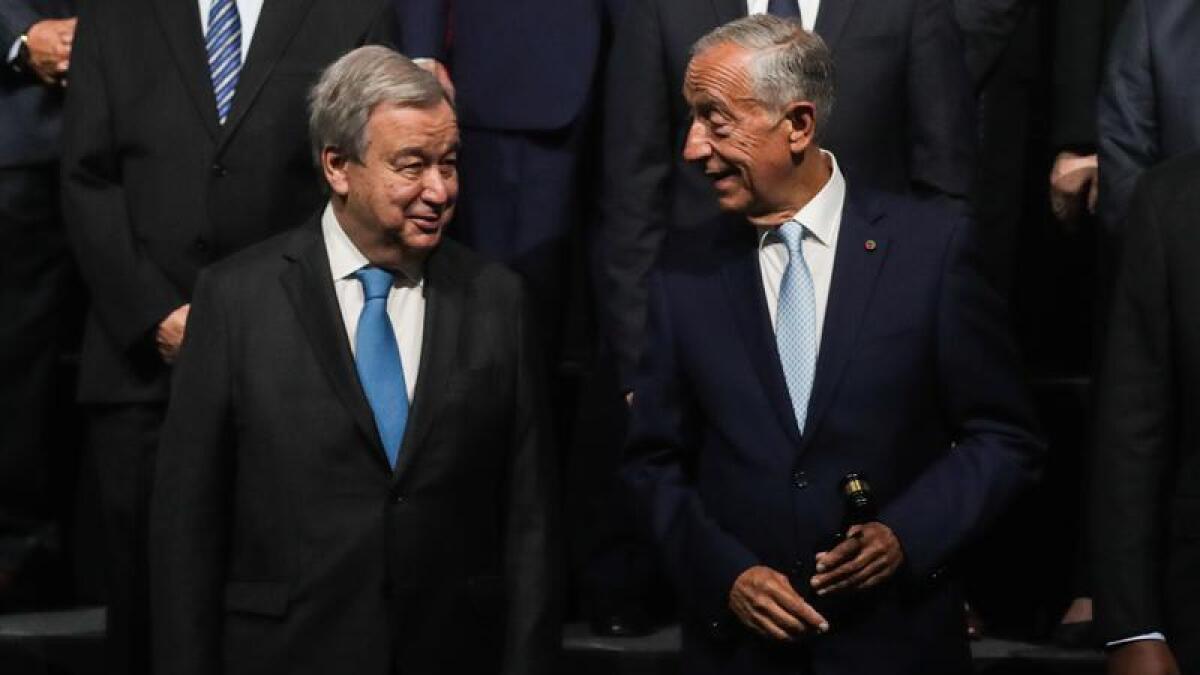 Antonio Guterres and Portuguese President Marcelo Rebelo de Sousa.