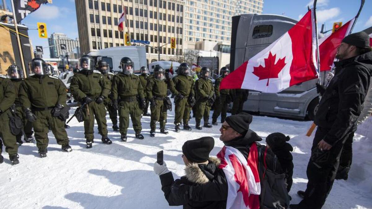 Protesters in Quebec