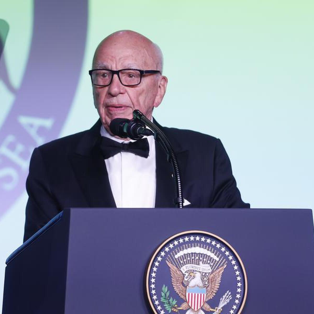 Rupert Murdoch speaking at a function